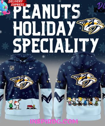 Nashville Predators Peanuts Holiday Specialty Hoodie