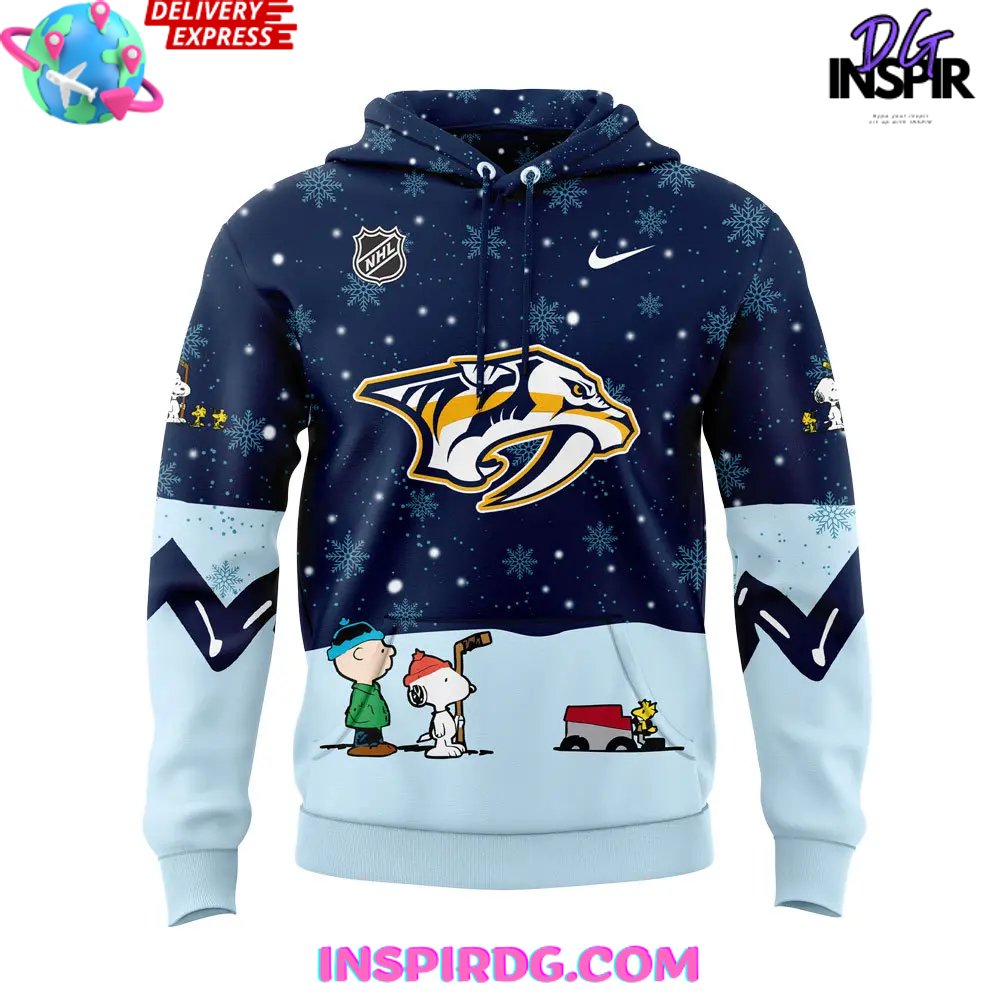 Nashville Predators Peanuts Holiday Specialty Hoodie - Image 2