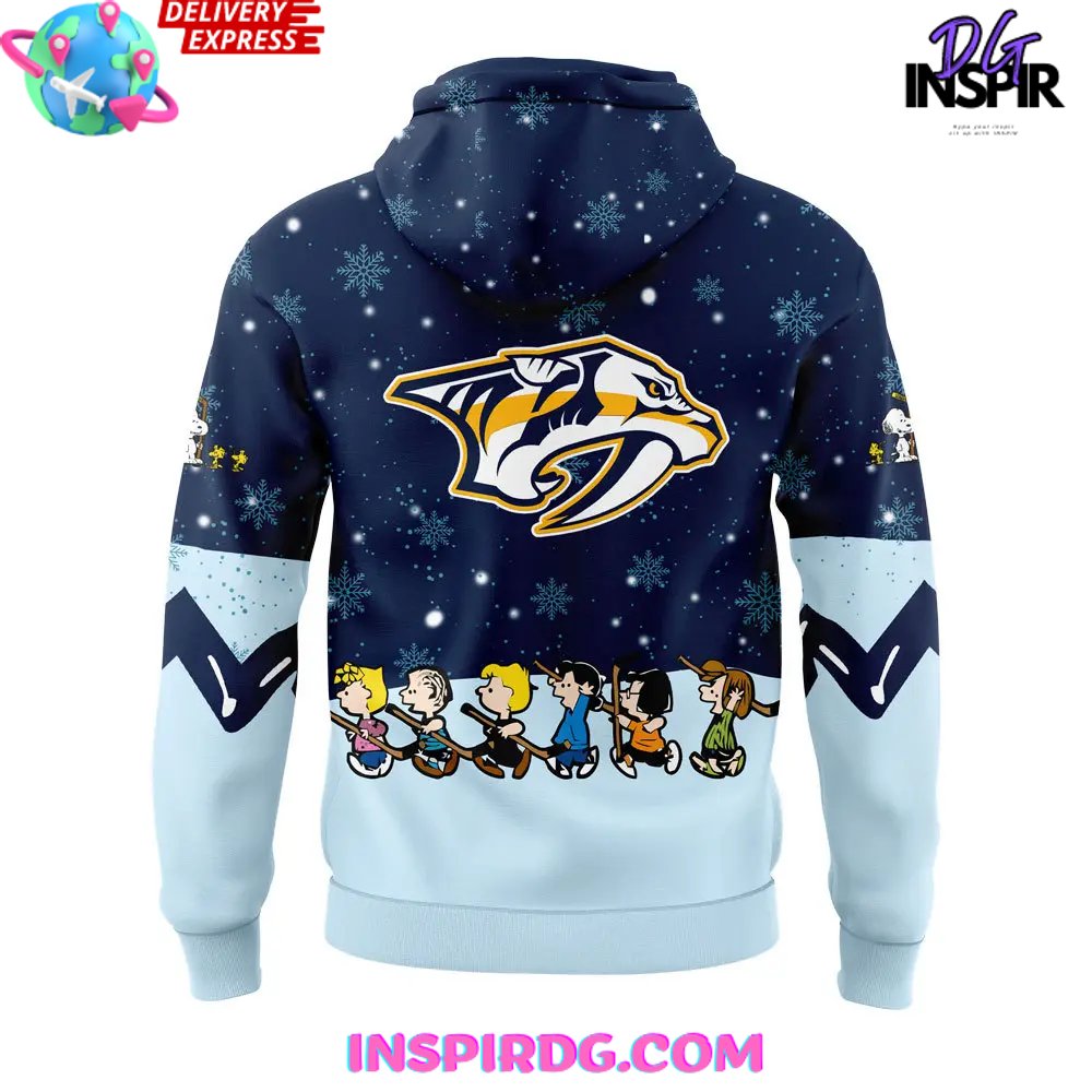 Nashville Predators Peanuts Holiday Specialty Hoodie - Image 3