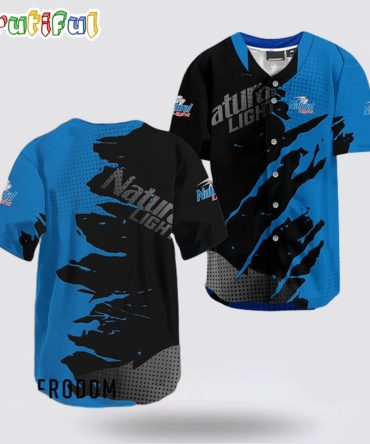 Natural Light Beer Metal Crack Pattern Baseball Jersey