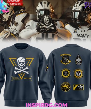 Navy Midshipmen Jolly Rogers Fear The Bones Special Navy Sweatshirt