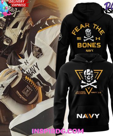 Navy Midshipmen Rivalry Fear The Bones Special Black Hoodie