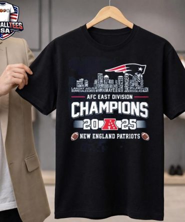 New England Patriots Afc East Division Champions 2025 Skyline Names Logo Unisex Shirt