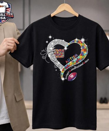 New York Giants Accept Understand Love Autism Diamond Heart 2026 Unisex Shirt
