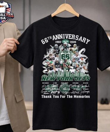 New York Jets Skyline 66Th Anniversary 1960-2026 Players Signatures Thank You For The Memories Unisex Shirt
