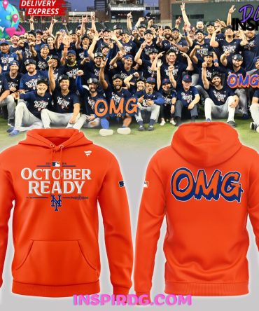 New York Mets October Ready Omg 2024 Orange Hoodie