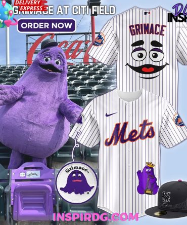 New York Mets X Meet Grimace Stripe Baseball Jersey
