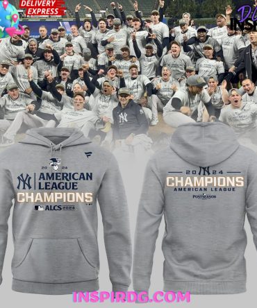 New York Yankees American League Champions 2024 Grey Hoodie