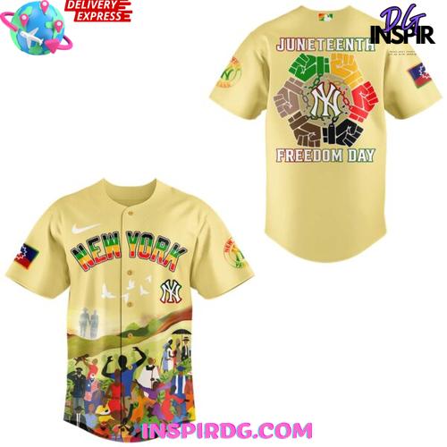 New York Yankees Juneteenth Freedom Day 2025 Baseball Jersey - Image 2
