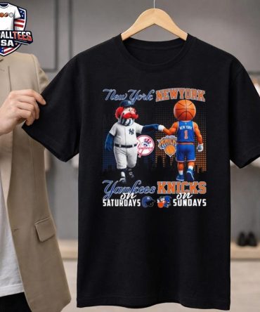 New York Yankees On Saturdays X New York Knicks On Sundays Mascot 2026 Unisex Shirt