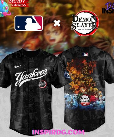 New York Yankees X Demon Slayer Limited Black Baseball Jersey