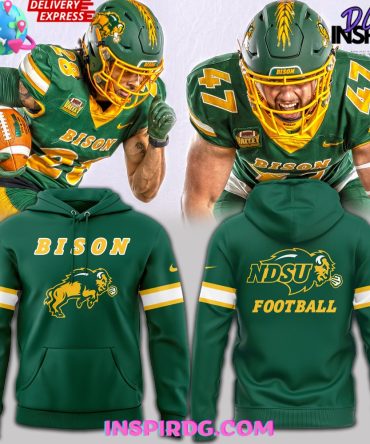 North Dakota State Bison Football 2024 Green Hoodie