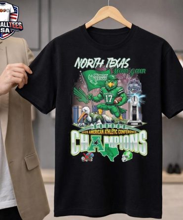 North Texas Mean Green 2025 American Athletic Conference Champions Mascot Unisex Shirt