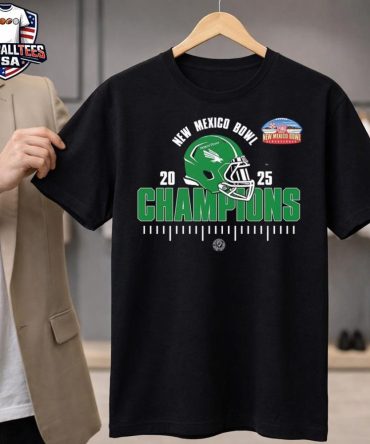 North Texas Mean Green New Mexico Bowl Champions 2025 Ncaa Football Helmet Logo Unisex Shirt