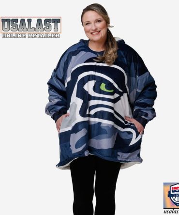 Seattle Seahawks Camouflage Blanket Hoodie Hoodie Blanket