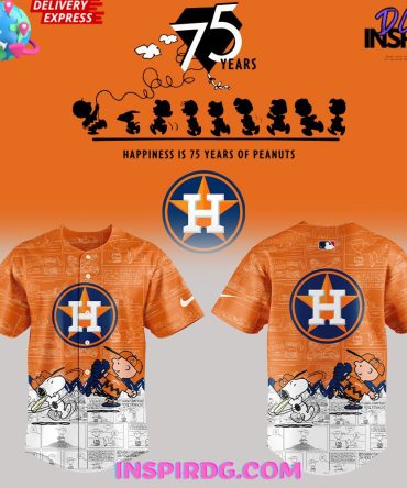 Houston Astros 75Th Anniversary Of Peanuts Special Baseball Jersey