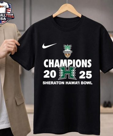 Official Hawaii Rainbow Warriors Football 2025 Champions Sheraton Hawaii Bowl Shirt