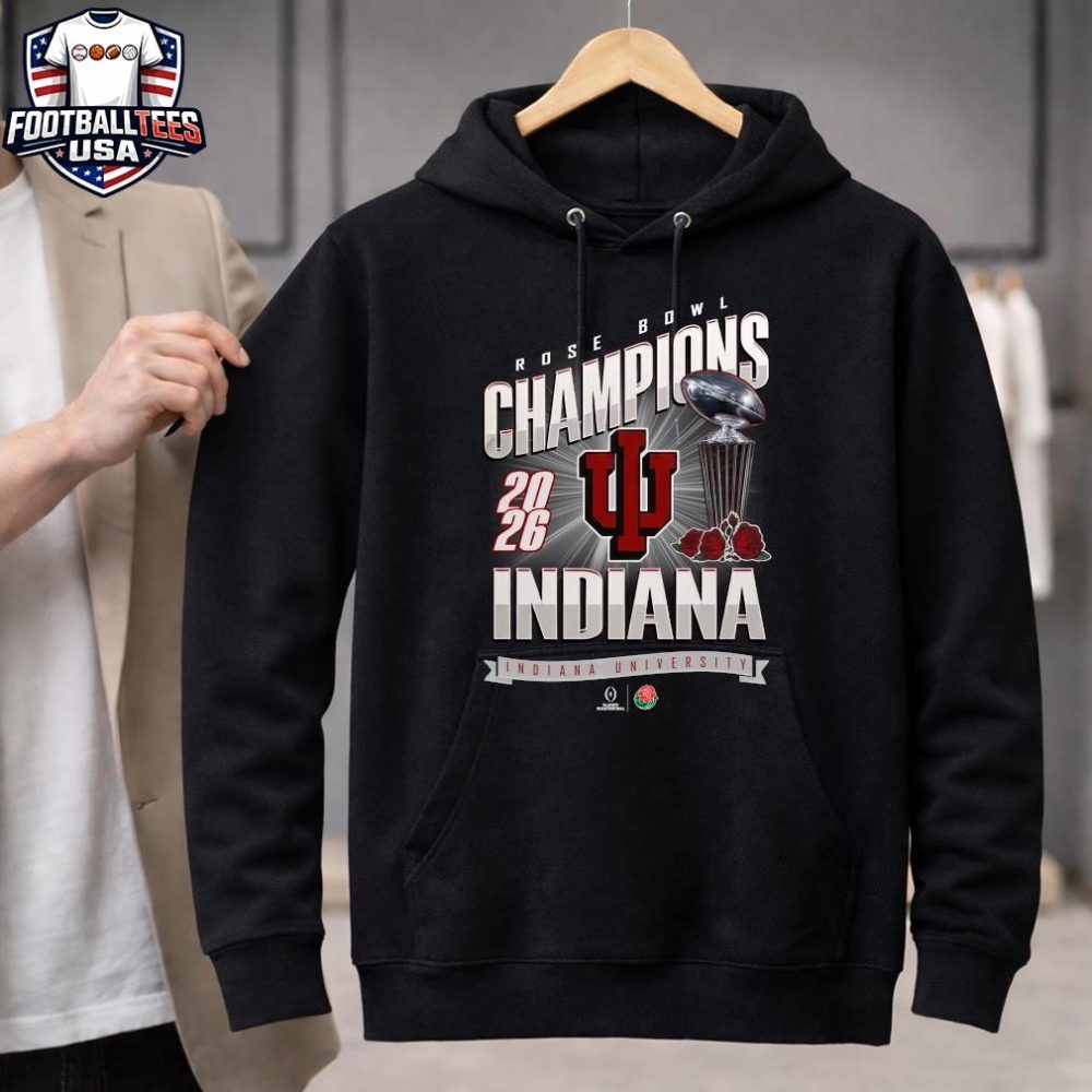 Official Indiana University 2026 Rose Bowl Champions Trophy Shirt - Image 3