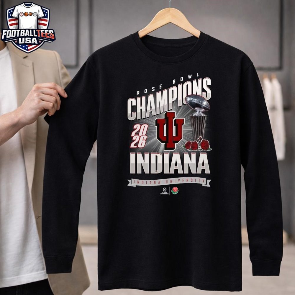 Official Indiana University 2026 Rose Bowl Champions Trophy Shirt - Image 4