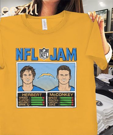 Official Jam Chargers Herbert And Mcconkey Shirt Los Angeles Chargers Football Tee