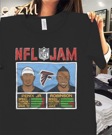 Official Jam Falcons Penix Jr. And Robinson Shirt Atlanta Falcons Football Tee