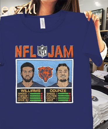 Official Nfl Jam Bears Williams And Odunze Shirt Chicago Bears Football Tee