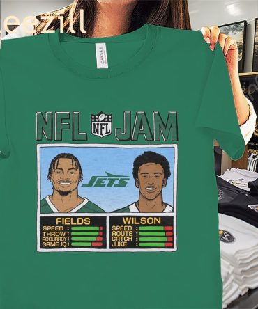 Official Nfl Jam Jets Fields And Wilson Shirt New York Jets Football Tee
