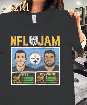 Official Nfl Jam Steelers Watt And Heyward Shirt Pittsburgh Steelers Football Tee