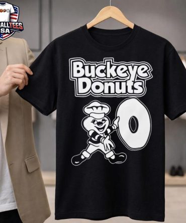 Ohio State Buckeye Mascot Holding Donut Buckeye Donuts Unisex Shirt