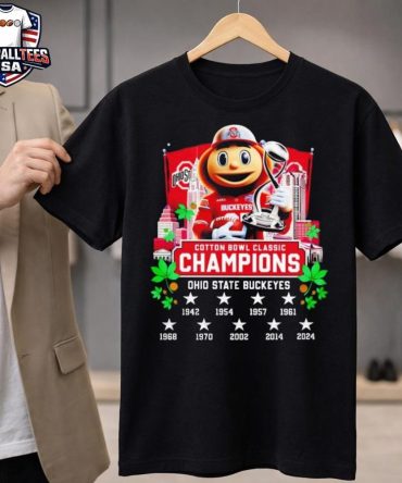 Ohio State Buckeyes Cotton Bowl Classic Champions 1942-2024 Mascot Unisex Shirt