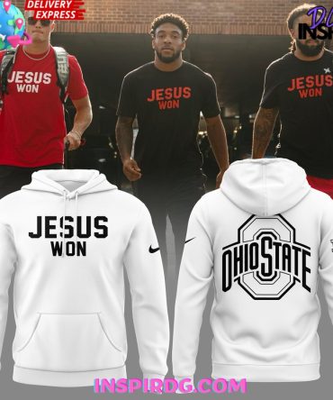 Ohio State Buckeyes Jesus Won 2024 White Hoodie