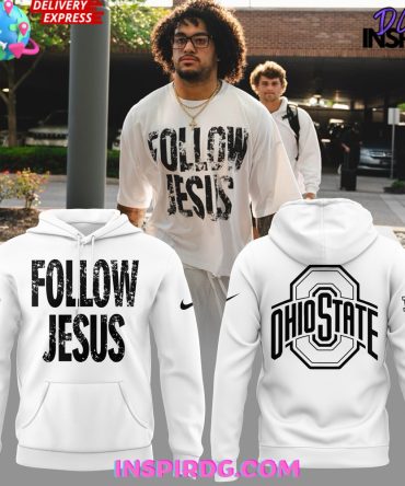 Ohio State Football Follow Jesus 2024 White Hoodie