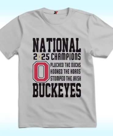 Ohio State Plucked The Ducks Hooked The Horns Stomped The Irish 2025 National Champions Shirt