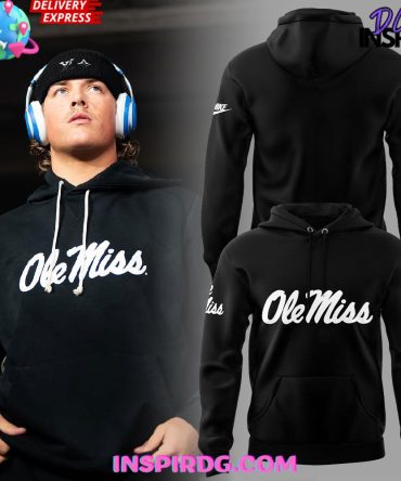Ole Miss Football New 2025 Black Nike All Over Print Hoodie, 3D Hoodie