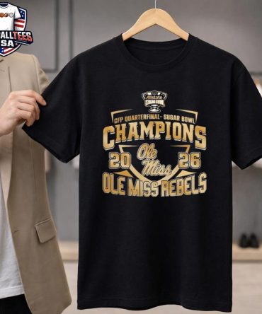Ole Miss Rebels Cfp Quarterfinal Allstate Sugar Bowl Champions 2026 Gold Logo Unisex Shirt