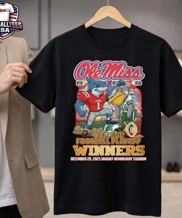 Ole Miss Rebels College Football Playoff Winners Dec 20 2025 Vaught-Hemingway Stadium Mascot T-Shirt
