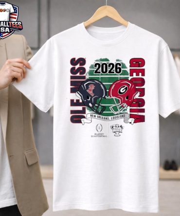 Ole Miss Rebels Vs Georgia Bulldogs Helmet Game Allstate Sugar Bowl Cfp Quarterfinal 2026 New Orleans Unisex Shirt
