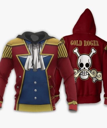One Piece Hoodie One Piece Gol D Roger Suit Costume Hoodie Red Unisex