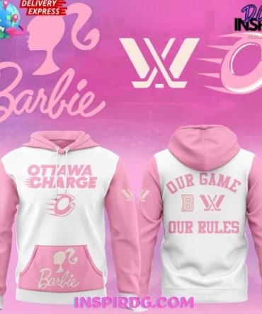 Limited Edition Barbie Ottawa Charge Hoodie - Stylish Pink & White Sportswear For Fans