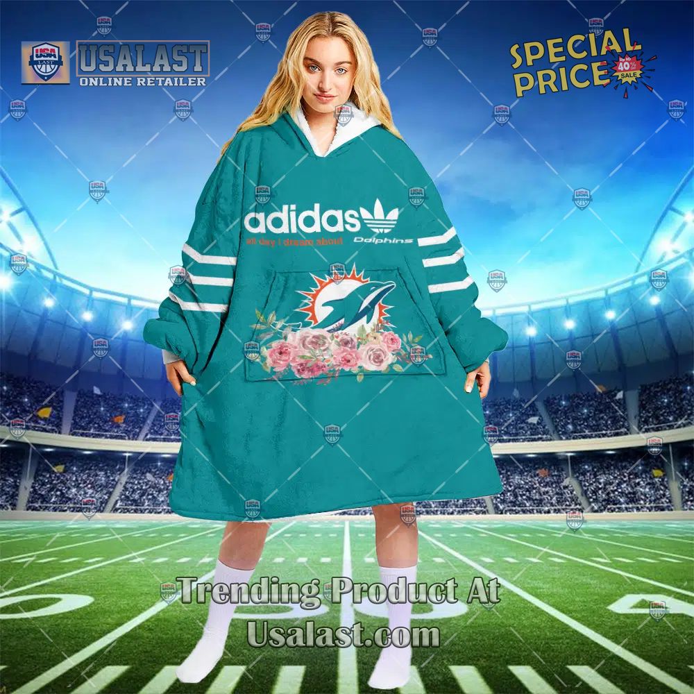 All Day I Dream About Miami Dolphins Hooded Blanket