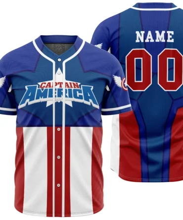 Personalized Captain America Marvel Baseball Jersey