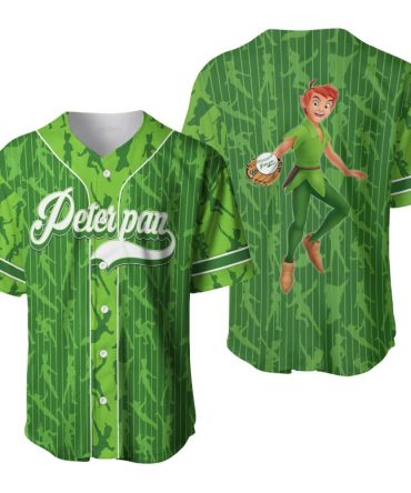 Unisex Peter Pan Baseball Jersey - Vibrant Green Adventure Shirt For Fans