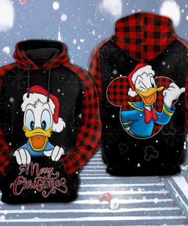Disney Christmas Hoodie Christmas Hat Donald Duck Merry Christmas Hoodie