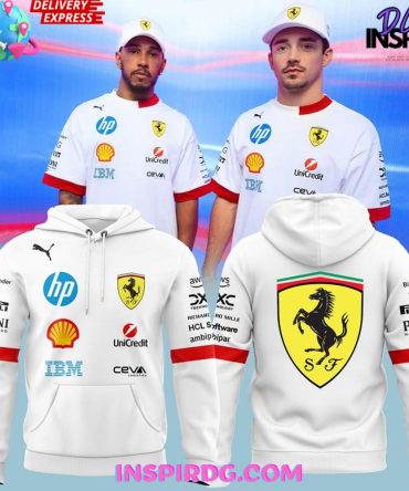 Puma Scuderia Ferrari F1 2025 Driver'S White All Over Print Hoodie