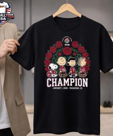 Peanuts Snoopy Charlie Brown Lucy Linus Indiana Hoosiers Rose Bowl Champion Pasadena January 1 2026 Unisex Shirt