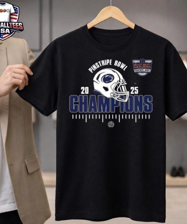 Penn State Nittany Lions 2025 Bad Boy Mowers Pinstripe Bowl Champions Ncaa Football Helmet Logo Unisex Shirt