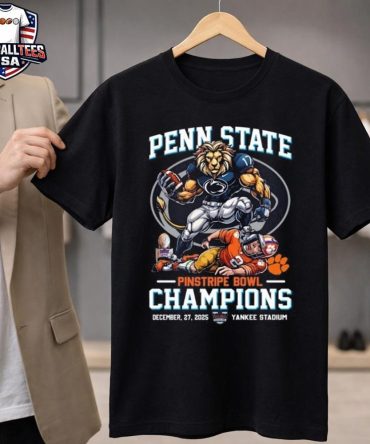 Penn State Nittany Lions Beat Lsu Pinstripe Bowl Champions Dec 27 2025 Yankee Stadium Mascot Unisex Shirt