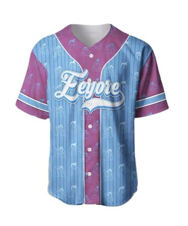 Stylish Eeyore Baseball Jersey - Unique Blue & Purple Design, Perfect For Fans!