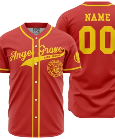 Personalized Angel Grove High School Power Rangers Baseball Jersey