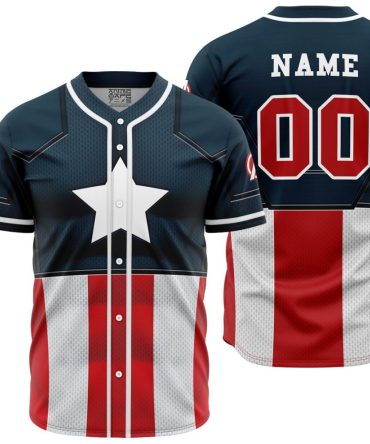 Personalized Captain America Cosplay Marvel Baseball Jersey